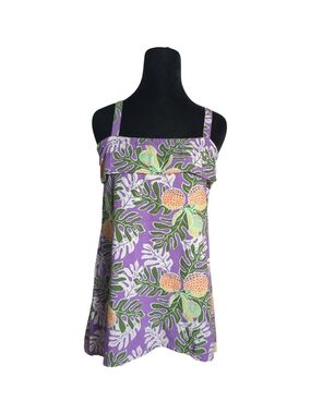 Patagonia Pataloha Pineapple Tropical Print Tank Top XS Purple Hawaiian Resort